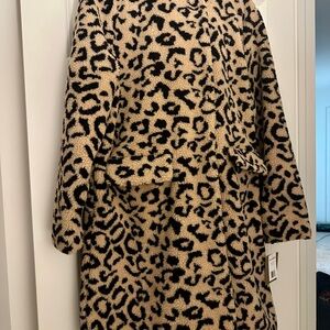 Steve Madden Teddy Leopard Sherpa coat